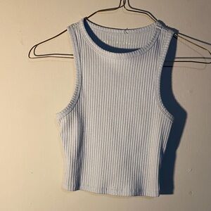 Women's baby blue Ribbed Tank Top